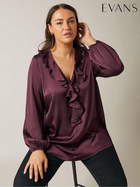 אדום - Evans Frilled Top (AP1186) | ‏196‏₪