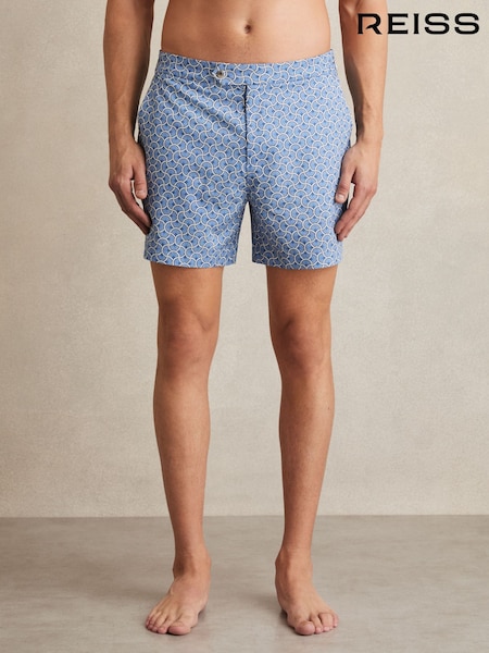 Reiss French Blue Caprio Geometric Print Swim Shorts (AP1236) | kr1 363