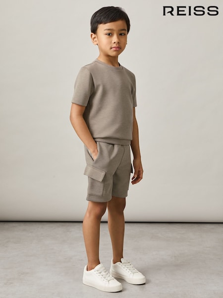 Reiss Taupe Brown Bradley 3-9 yrs Interlock-Jersey Crew-Neck T-Shirt (AP1242) | €29