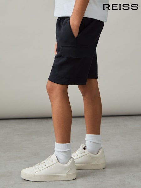 أزرق داكن - Reiss Oliver Interlock-Jersey Cargo Shorts (AP1256) | ‏216 د.إ.‏