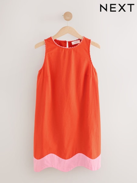 Red & Pink Scallop Edge Mini Shift Dress (AP1267) | 0 UAH