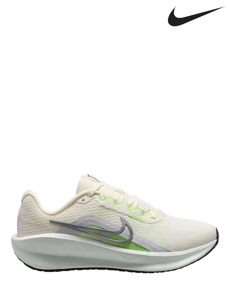 Nike White Metallic Downshifter 13 Road Running Trainers (AP1729) | €92