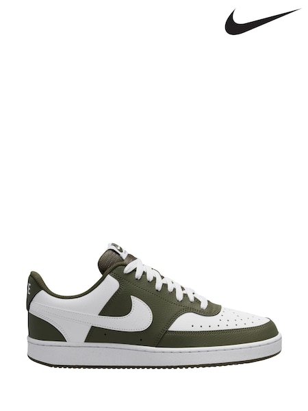 Nike Medium Olive White Court Vision Low Trainers (AP2000) | €95