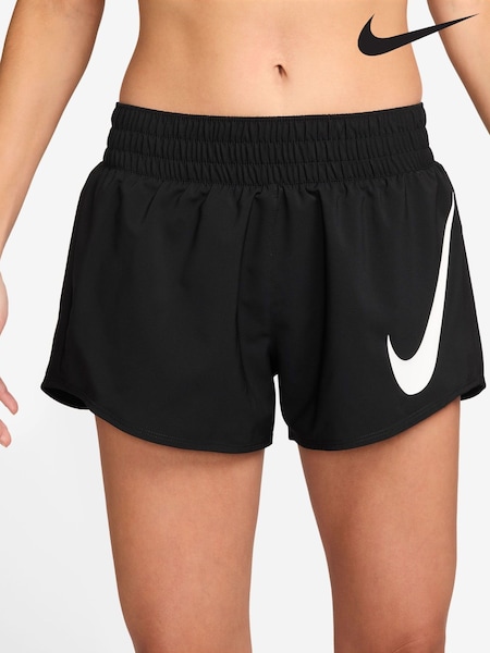 Nike Black One Swoosh Dri-FIT Mid Rise 3 Brief Lined Running Shorts (AP2064) | €50