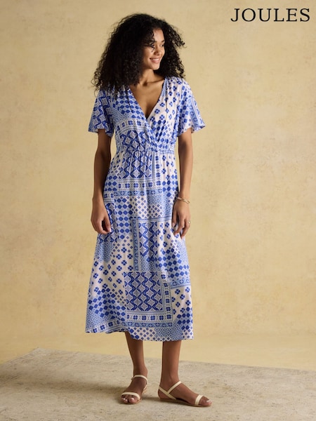 Joules Adele Blue Wrap Dress (AP2358) | R$ 545