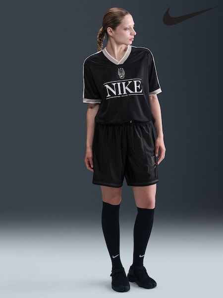 Nike Black Sportswear V-Neck Jersey Top (AP2402) | €66