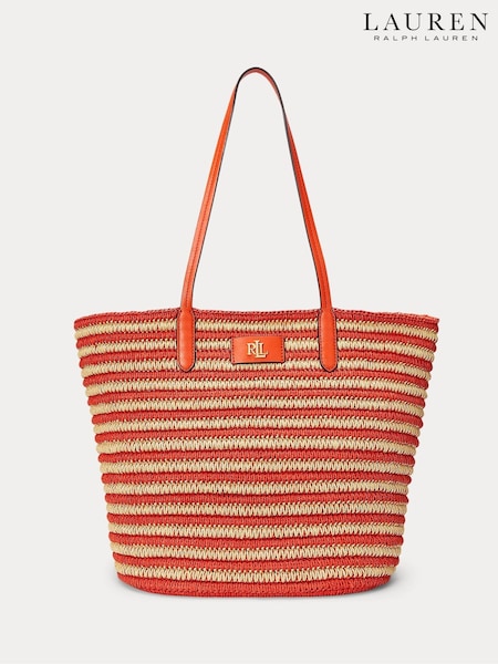 Lauren Ralph Lauren Brie Stripe Straw Tote Bag (AP2445) | €305