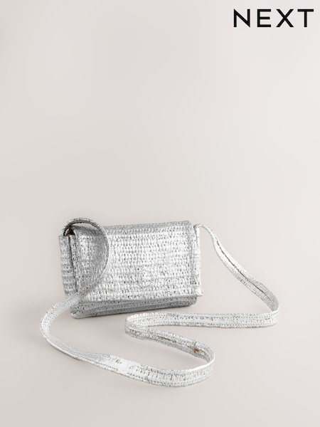 Silver Weaved Straw Look Cross-Body Bag (AP2506) | €49.50