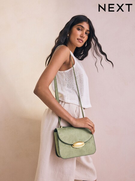 Khaki Green Structured Cross-Body Bag (AP2513) | LEI 204