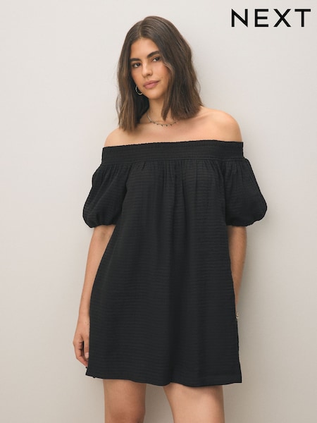 Black Bandeau Crinkle Textured Mini Dress (AP2523) | 1,237 UAH