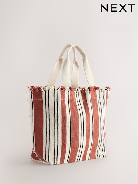 Neutral Stripe Canvas Shoulder Bag (AP2539) | €47