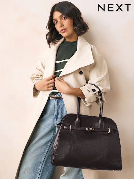 Chocolate Brown Structured Tote Bag (AP2543) | 215 QAR