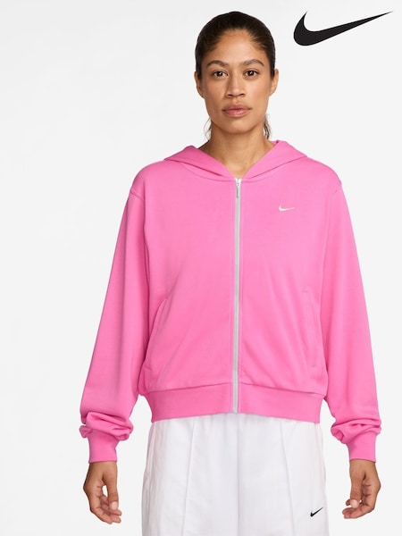 Nike Pink Sportswear Chill Terry Loose Full-Zip French Terry Hoodie (AP2608) | €80