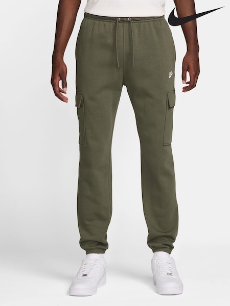 Nike Olive Green Club Fleece Cargo Joggers (AP2695) | €78