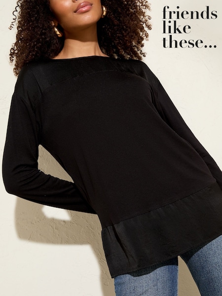 Friends Like These Black Off The Shoulder Drape Top (AP2806) | €42