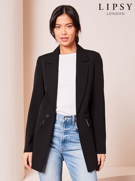 Negru - Blazer Lipsy Relaxat (AP2829) | 484 LEI