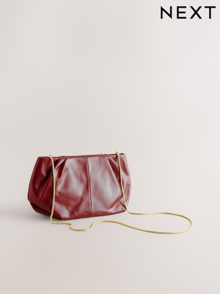 Red Leather Snap Clutch Bag (AP2875) | €45