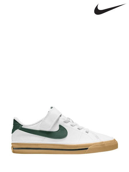 Nike White Fir Green Junior Court Legacy Trainers (AP2933) | €50