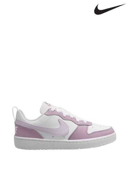 Nike White/Pink Plum Youth Court Borough Low Recraft Trainers (AP2989) | € 78