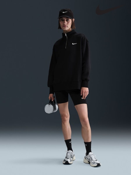 Nike Black Sportswear Phoenix Fleece Over-Oversized 1/4-Zip Sweatshirt (AP3040) | €79