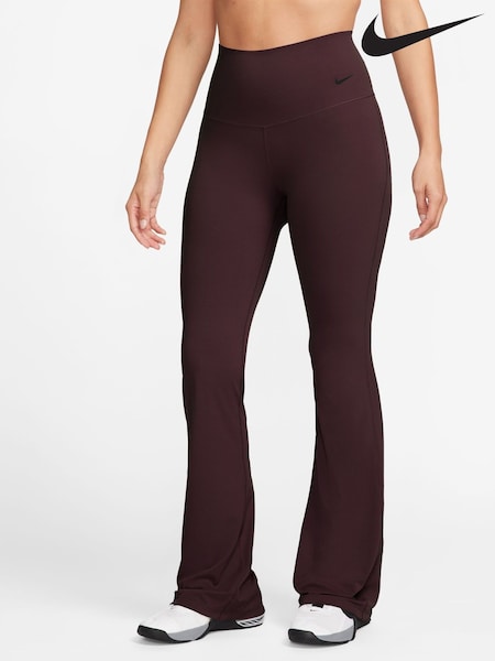 Nike Burgundy Crush Zenvy High-Waisted Flared Leggings (AP3047) | €119