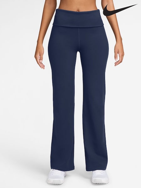 Nike Midnight Navy One High Waisted Fold Over Flared Leggings (AP3050) | €69