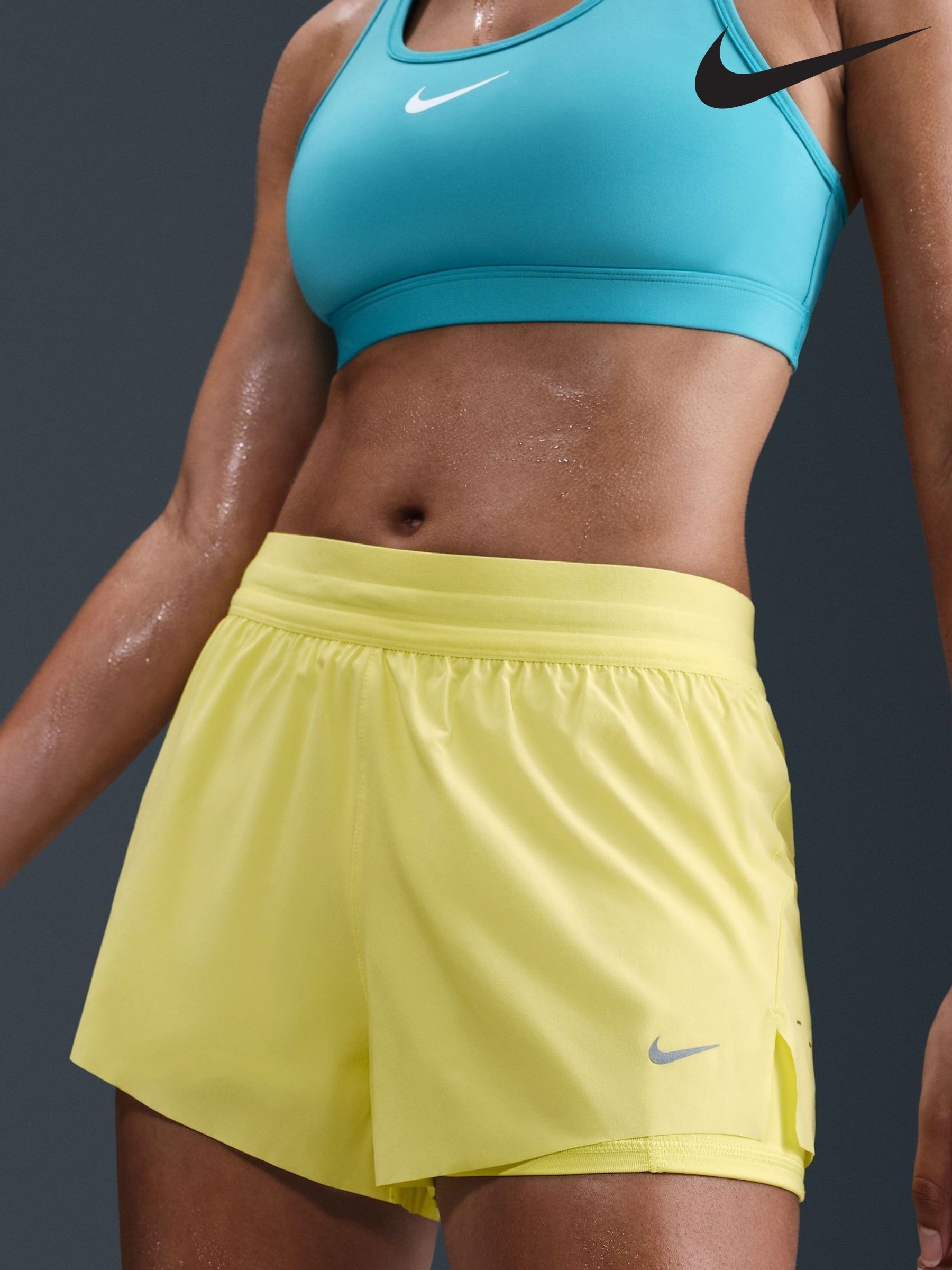 yellow nike compression shorts