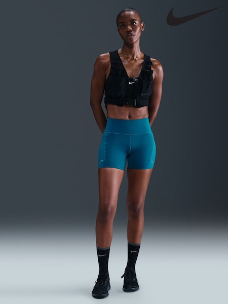 Nike Abyss Blue Swift High Waisted 4" Tight Running Shorts With Pockets (AP3165) | €73