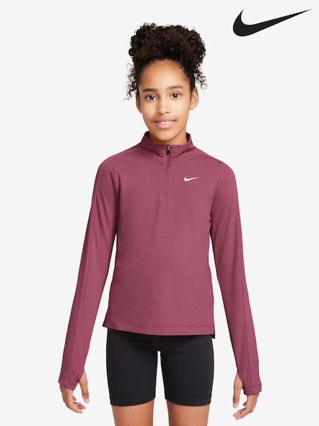 Nike Beet Pink Dri-FIT Long Sleeve Half Zip Top (AP3219) | €44