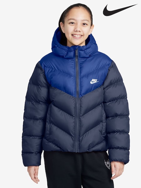 Bleumarin în miez de noapte - Nike Colour Block Puffer Jacket (AP3811) | 559 LEI