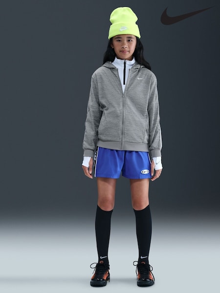 Nike Dark Grey Heather Club+ Poly Taped Zip Through Hoodie (AP3878) | €64