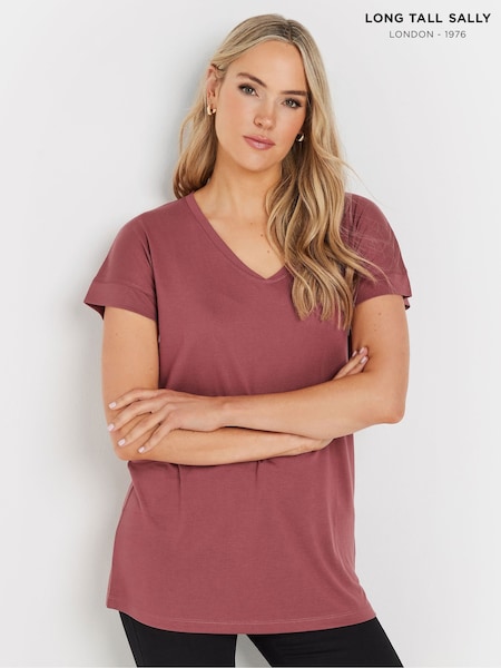 Roz - Long Tall Sally Premium Modal Decolteu în V Tricou (AP4045) | 142 LEI