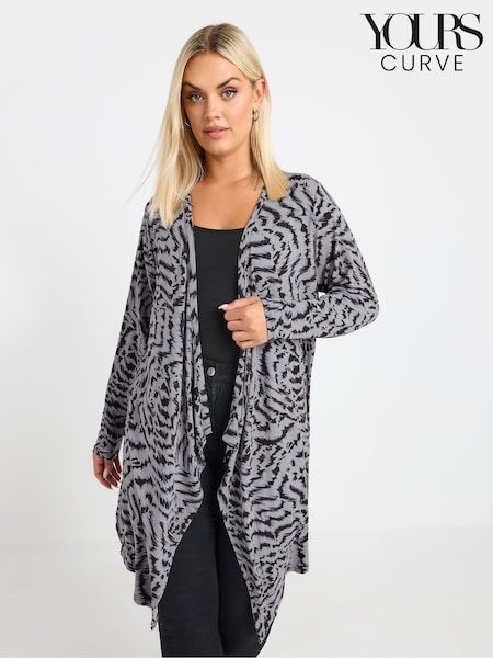 siva - Yours Curve Abstract Print Waterfall Cardigan (AP4064) | € 38