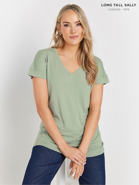 Long Tall Sally Green Premium Modal V-Neck T-Shirt (AP4077) | €25