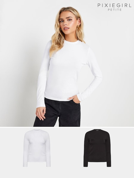 Pixiegirl Petite Long Sleeve Fitted T-shirts 2 Pack (AP4100) | ‏15 ر.ع.‏