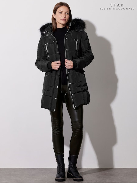 Star By Julien Macdonald Faux Fur Trim Padded Jacket (AP4261) | ‏624‏₪