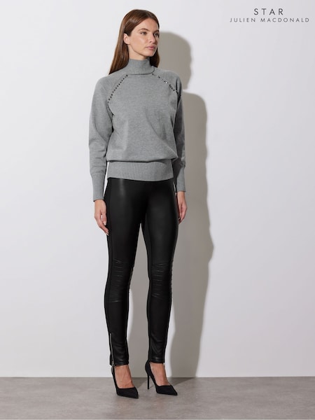 Harmaa - Star By Julien Macdonald Studded Raglan Rollneck Jumper (AP4297) | €79