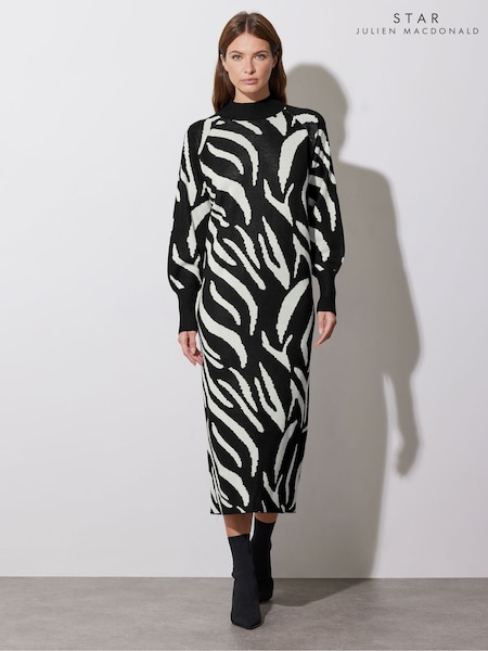 Star By Julien Macdonald Animal Print Intarsia Jumper Dress (AP4351) | €102