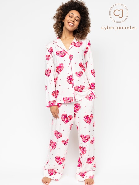 Cyberjammies White Heart Print Pyjamas Set (AP4438) | AED303