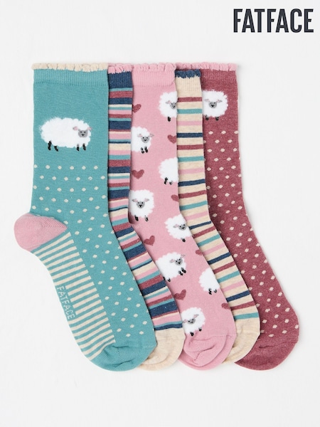 FatFace Multi 5 Pairs of Sheep Socks (AP4591) | 1,202 UAH