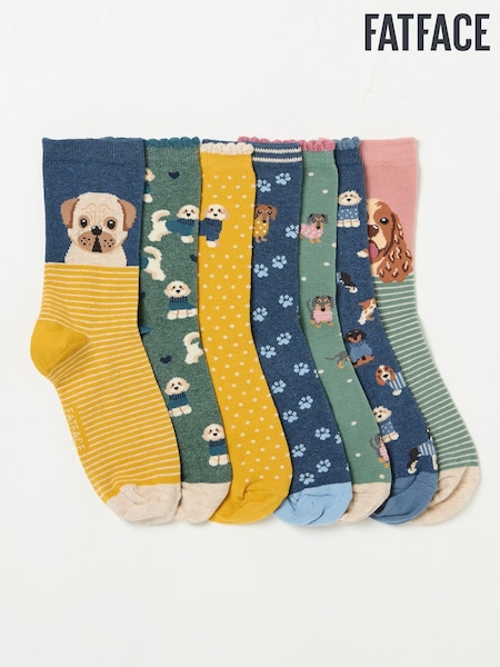 FatFace 7 Pairs of Dog Socks (AP4594) | ‏163 د.إ.‏