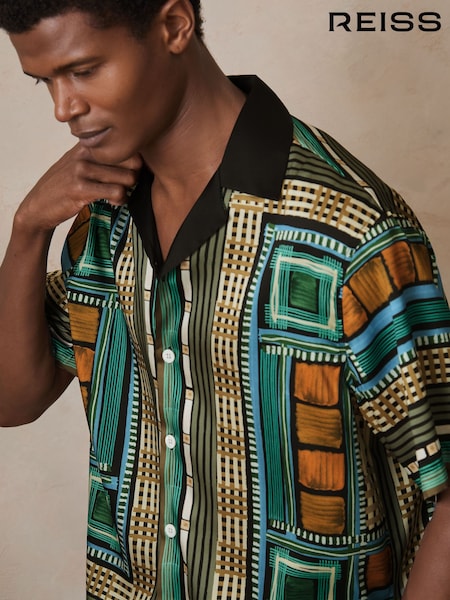 Reiss Sala Reiss | Ché Printed Cuban-Collar Shirt (AP4600) | €183
