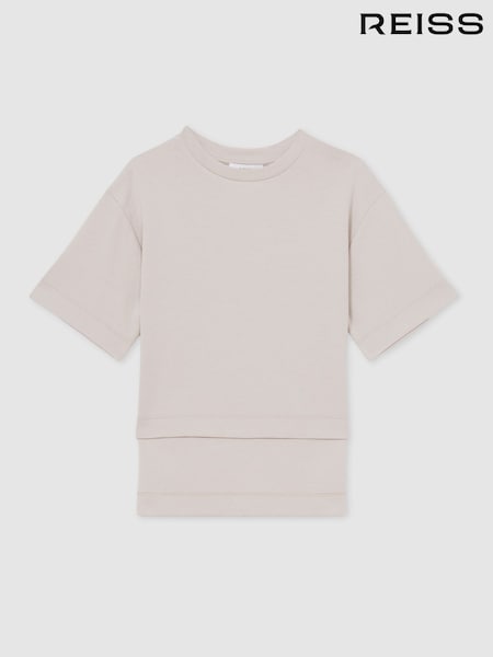 Reiss Anabelle Stretch-Cotton Oversized Alto-Low T-Shirt (AP4601) | 25 €