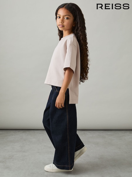 Reiss Stone Anabelle 4-9 yrs Stretch-Cotton Oversized High-Low T-Shirt (AP4603) | AED108