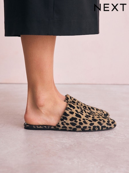 Leopard Forever Comfort® High Cut Square Toe Mules (AP4621) | R$ 350