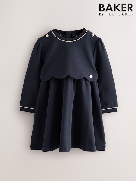 أزرق داكن - Baker by Ted Baker Scallop Ponte Dress (AP4636) | ‏191 د.إ.‏ - ‏ 221‏ د.إ.