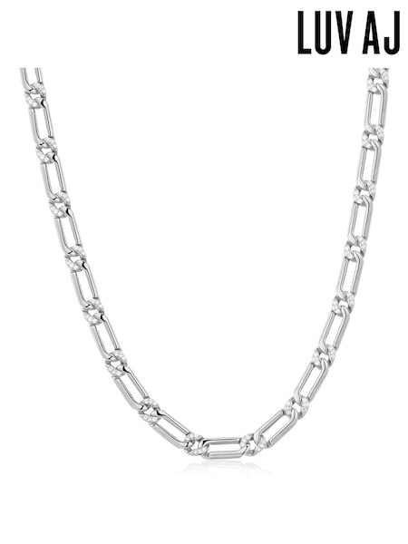 Luv Aj Silver Tone The Pave Link Necklace (AP4638) | €269