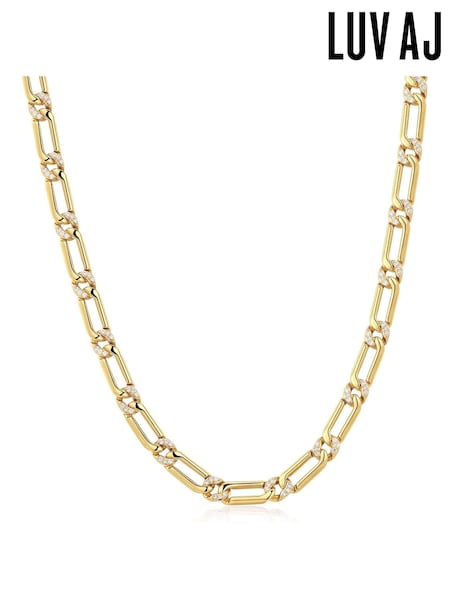 Luv Aj Gold Tone The Pave Link Necklace (AP4646) | €240