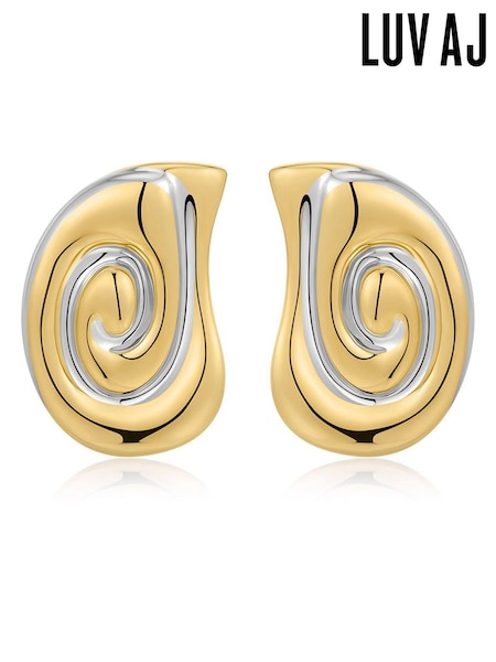 Luv Aj Gold Tone The Coquille Studs Earrings (AP4647) | €127