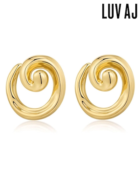 Luv Aj Gold Tone The Seashell Coil Studs Earrings (AP4650) | €121